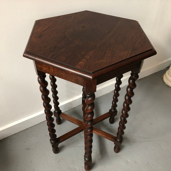 Rare Hexagonal Jacobean Style Table