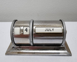 Art Deco Chrome Desk Perpetual Calendar | Antique & Vintage | Moonee Ponds Antiques | Australia Wide Delivery