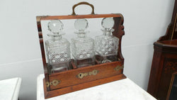 Edwardian Oak Tantalus | Antique & Vintage | Moonee Ponds Antiques | Australia Wide Delivery