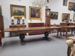 French Oak Renaissance Style Extension Table With Stretcher Base | Antique & Vintage | Moonee Ponds Antiques | Australia Wide Delivery