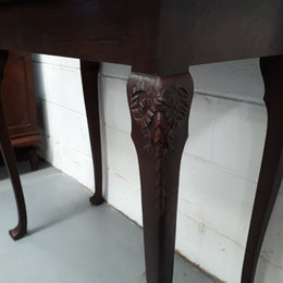 Chippendale style Edwardian Oak side table. In good original condition. Circa 1900.