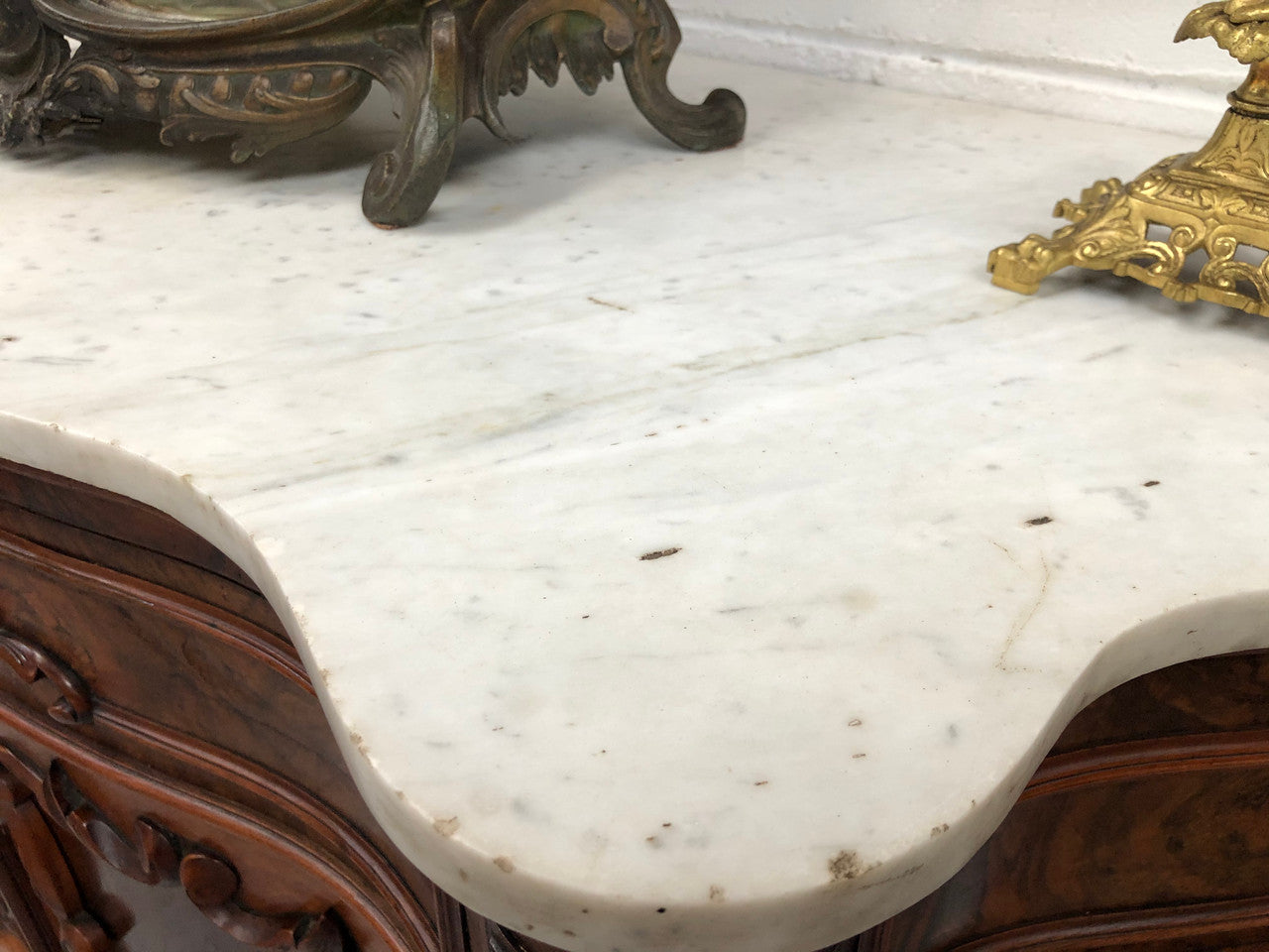 Antique French Figured Walnut Marble Top Buffet | Antique & Vintage | Moonee Ponds Antiques | Australia Wide Delivery