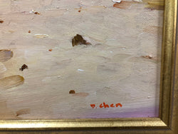 Beach Scene Oil On Board Painting By David Chen | Antique & Vintage | Moonee Ponds Antiques | Australia Wide Delivery