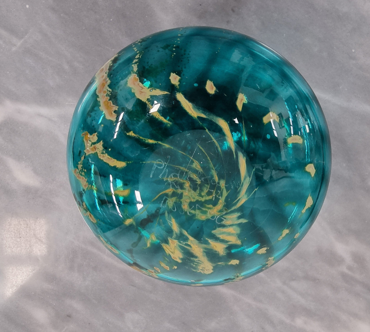 Stunning signed Phoenician glass vase made in Malta and still has original sticker. It is in good condition with no chips or cracks.