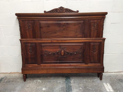 Carved French Walnut Queen Size Bed | Antique & Vintage | Moonee Ponds Antiques | Australia Wide Delivery