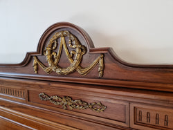 Louis XVI Style Mahogany Queen Size Bed On Original Castors | Antique & Vintage | Moonee Ponds Antiques | Australia Wide Delivery