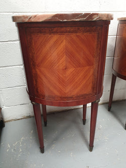 Rare Pair Of Oval Louis XVI Style Inlaid Bedside Drawers | Antique & Vintage | Moonee Ponds Antiques | Australia Wide Delivery
