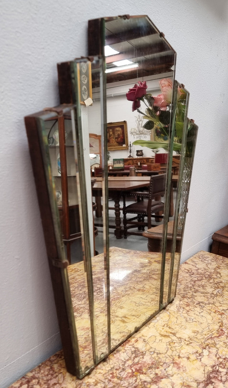 Original Art Deco Fan Shaped Mirror