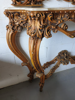 Louis XV Style Gilt Timber & Alabaster Top Console & Mirror | Antique & Vintage | Moonee Ponds Antiques | Australia Wide Delivery
