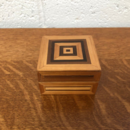 Vintage Square Parquetry Wooden Box