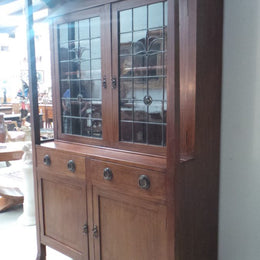 Arts and Crafts Lead Light Bookcase