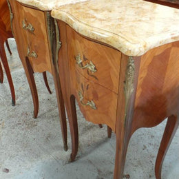 Beautiful Pair Of French Inlaid Bedsides