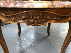 Louis XV th Style Walnut Marble Top Round Coffee Table | Antique & Vintage | Moonee Ponds Antiques | Australia Wide Delivery