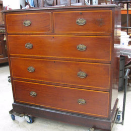 Large Inlaid Mahogany Chest of Drawers