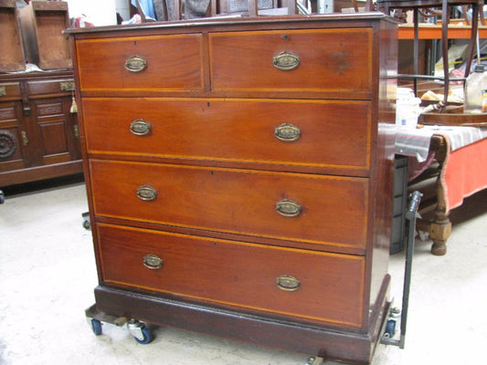 Large Inlaid Mahogany Chest of Drawers