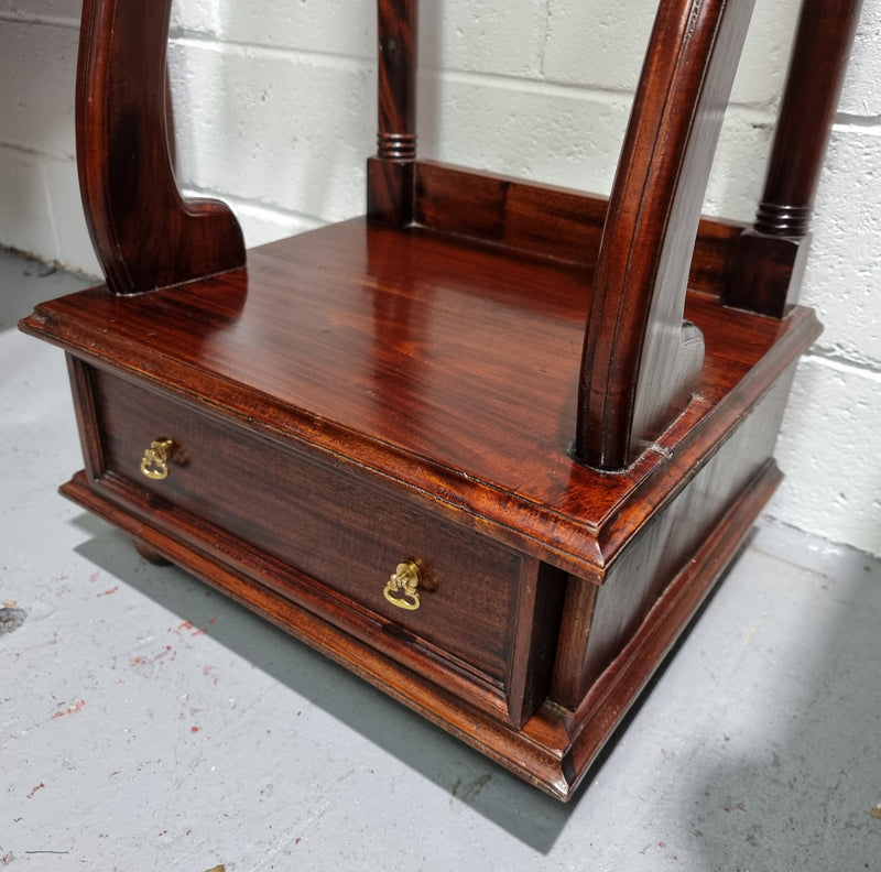 Very useful reproduction Mahogany valet stand in good condition.