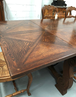 French Dark Oak Spanish Style Dining Table | Antique & Vintage | Moonee Ponds Antiques | Australia Wide Delivery