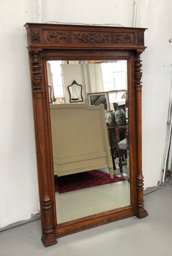 French Henry II Style Oak Mantle Mirror | Antique & Vintage | Moonee Ponds Antiques | Australia Wide Delivery