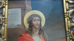 Superbly Painted Oil On Canvas Of Jesus In An Ornate Antique Gilt Decorated Frame. | Antique & Vintage | Moonee Ponds Antiques | Australia Wide Delivery