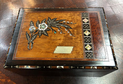 Superb Victorian Inlaid Walnut & Amboyna Jewellery Box | Antique & Vintage | Moonee Ponds Antiques | Australia Wide Delivery
