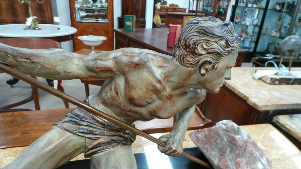 Art Deco Male Statue Show of Strength | Antique & Vintage | Moonee Ponds Antiques | Australia Wide Delivery