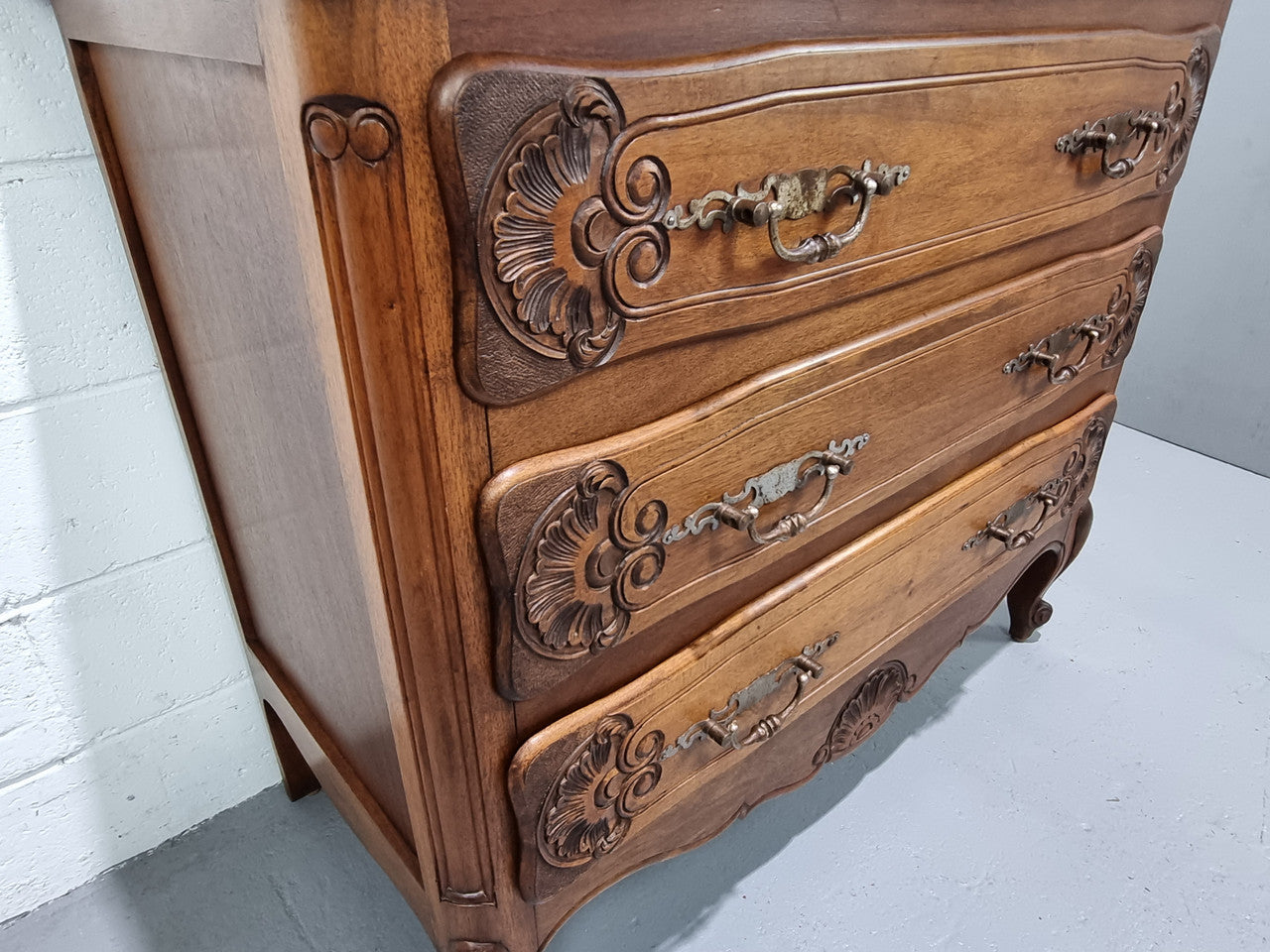 Fabulous French Walnut Three Drawer Commode | Antique & Vintage | Moonee Ponds Antiques | Australia Wide Delivery