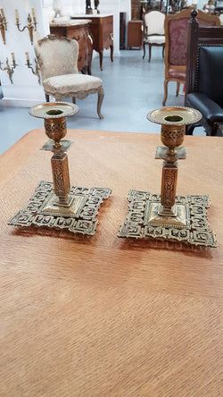A Pair Of Antique Signed French Bronze Candelabras | Antique & Vintage | Moonee Ponds Antiques | Australia Wide Delivery