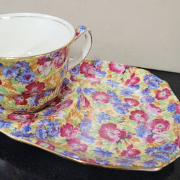 Royal Winton “Royalty” cup and saucer". In good original condition please view photos as they help form part of description.