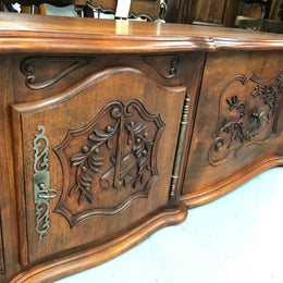 Fabulous Carved Oak Low Line TV Cabinet