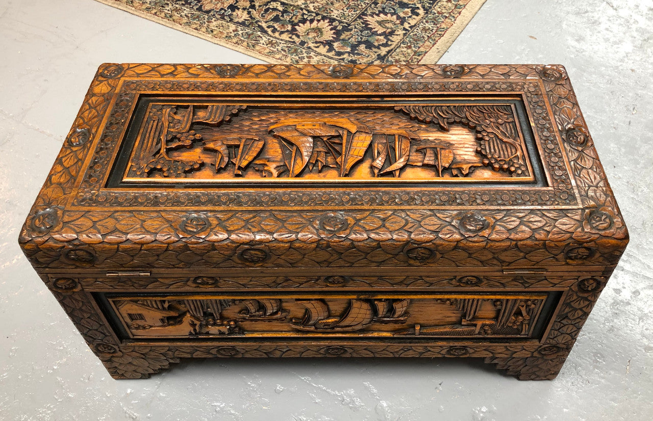 Petite Carved Camphor Chest