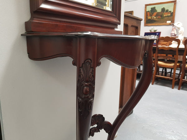 Antique Victorian Matching Console Table and Mirror