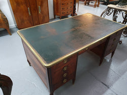French Empire Style Flame Mahogany Full Partners Desk | Antique & Vintage | Moonee Ponds Antiques | Australia Wide Delivery
