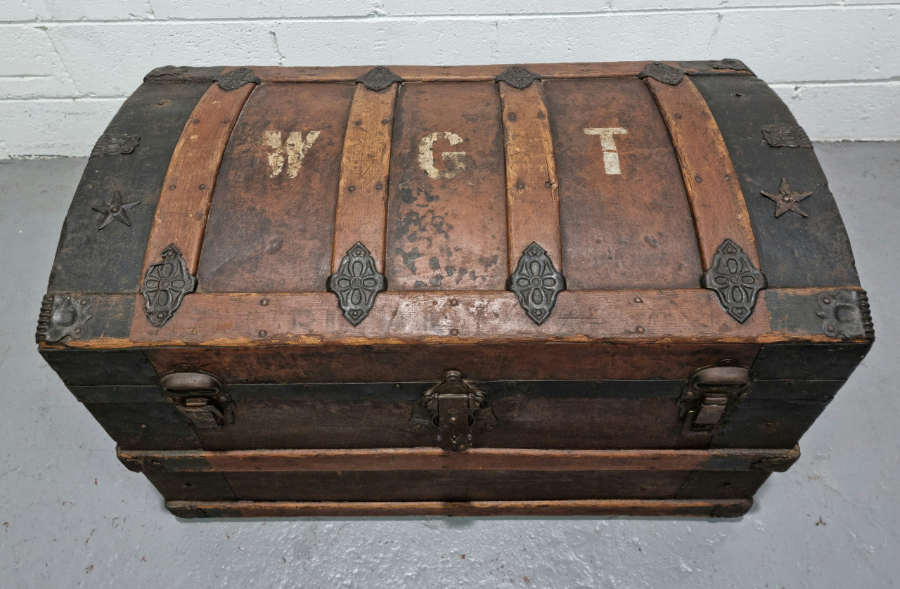 Victorian "Saratoga" Steamer Trunk | Antique & Vintage | Moonee Ponds Antiques | Australia Wide Delivery
