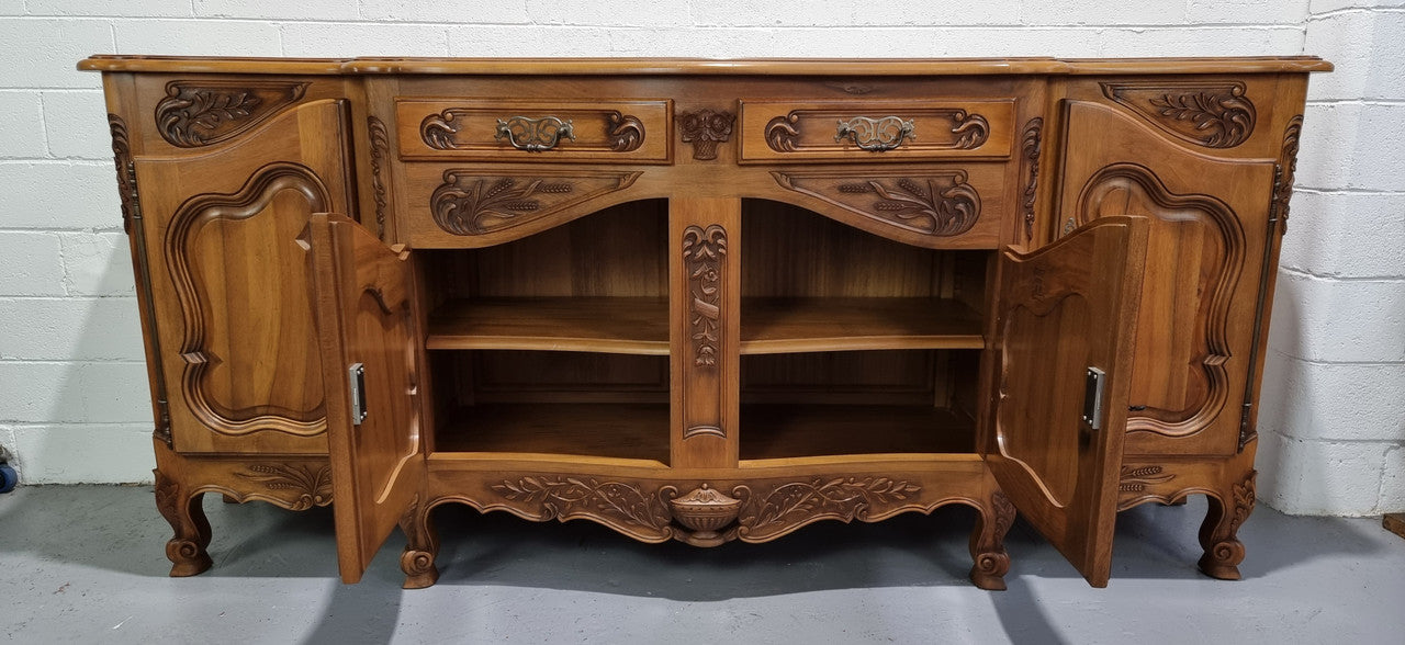Amazing Grand Louis XV Style Walnut Four Door Beautifully Carved Sideboard | Antique & Vintage | Moonee Ponds Antiques | Australia Wide Delivery