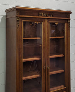 Walnut French Two Door Bookcase | Antique & Vintage | Moonee Ponds Antiques | Australia Wide Delivery