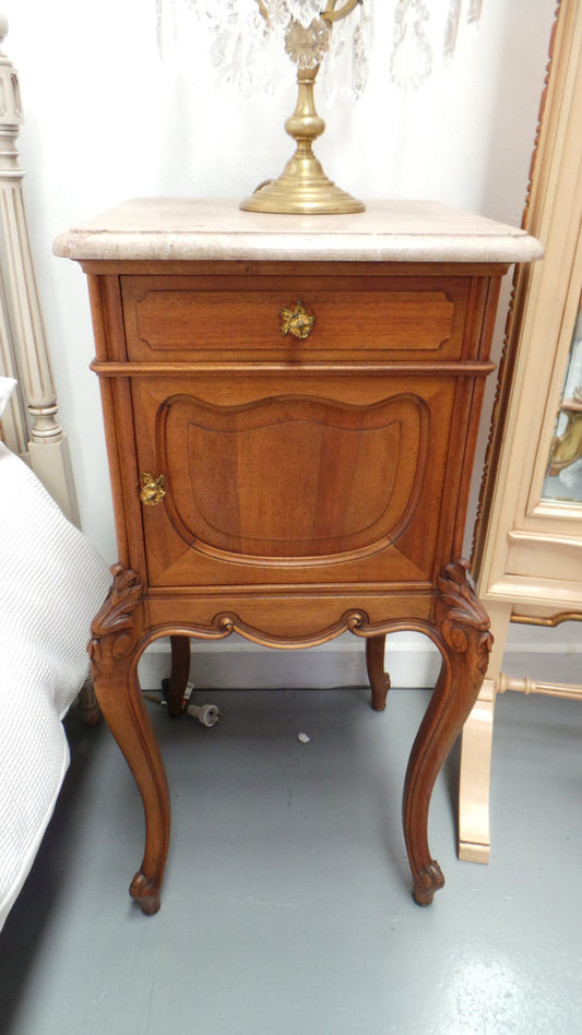 Pair of Louis XV Style Walnut Bedside Cabinets