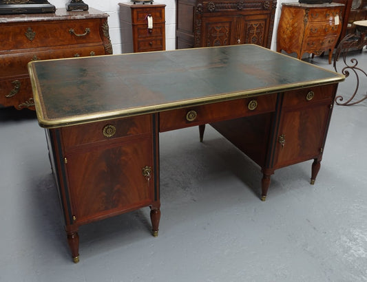 French Empire Style Flame Mahogany Full Partners Desk