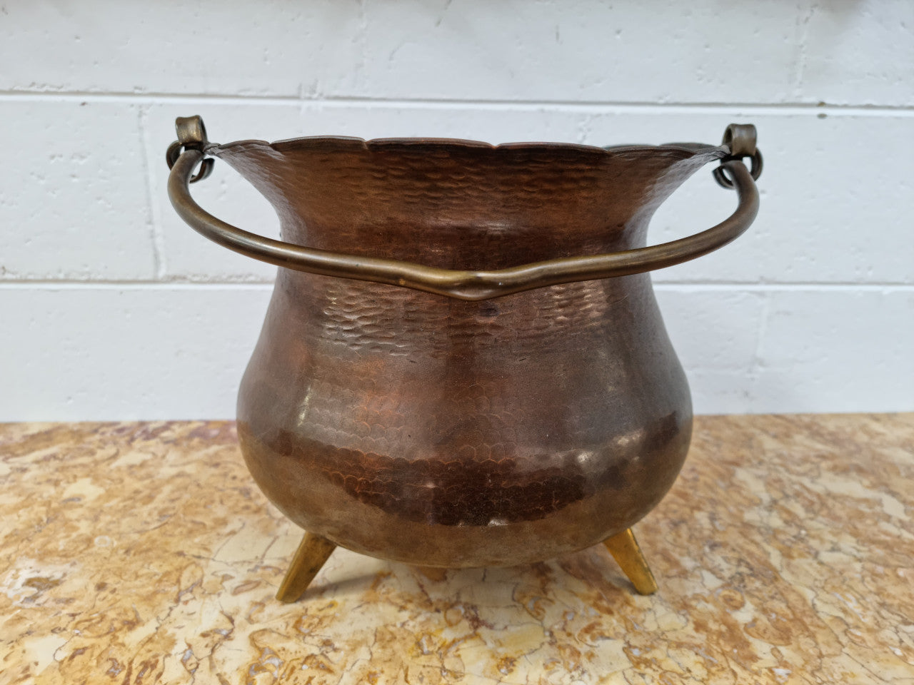 Antique Brass Decorative Jardinière With Handle | Antique & Vintage | Moonee Ponds Antiques | Australia Wide Delivery