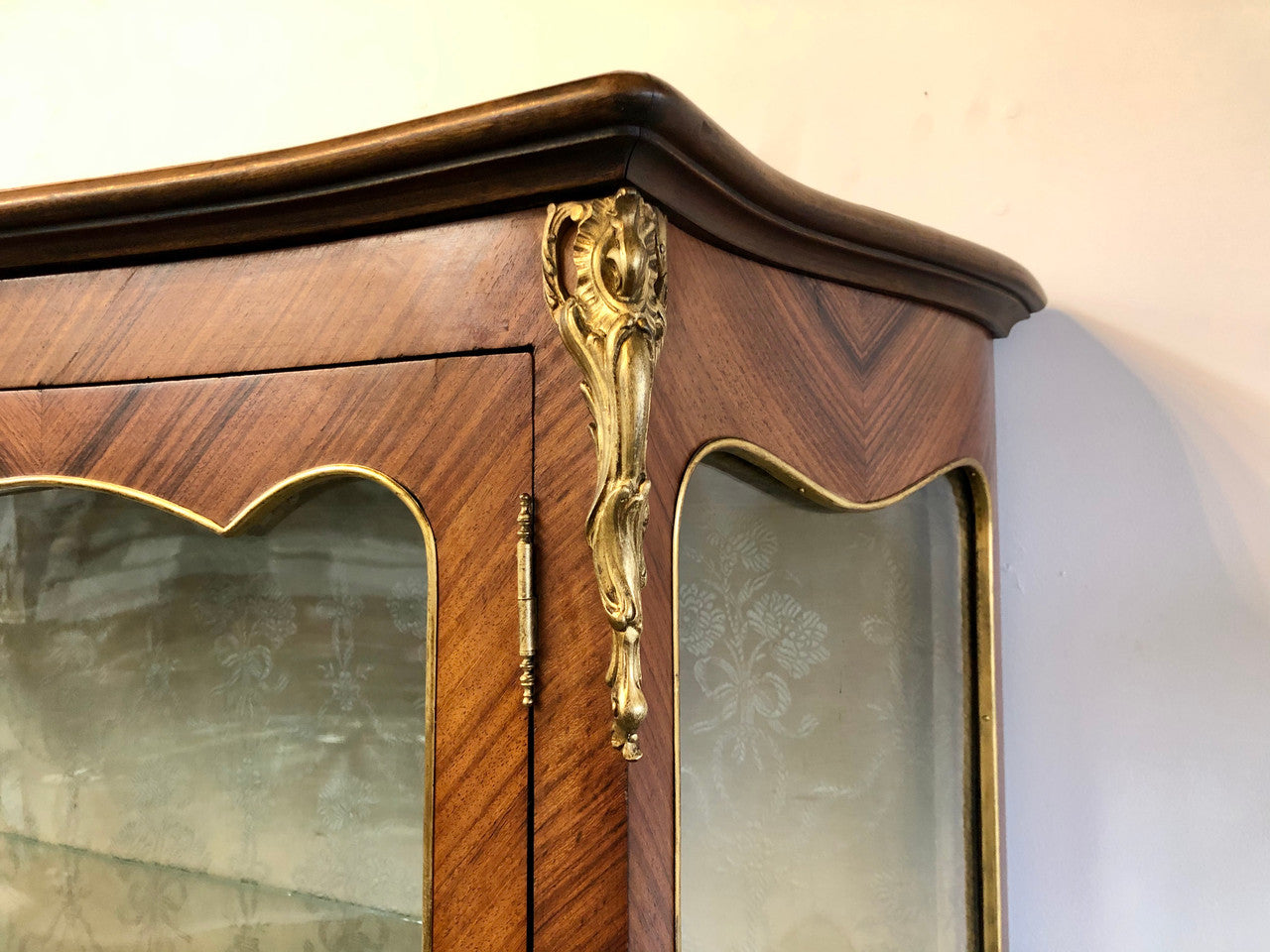 19th Century Ornate French Walnut Marquetry Inlay Display Cabinet | Antique & Vintage | Moonee Ponds Antiques | Australia Wide Delivery