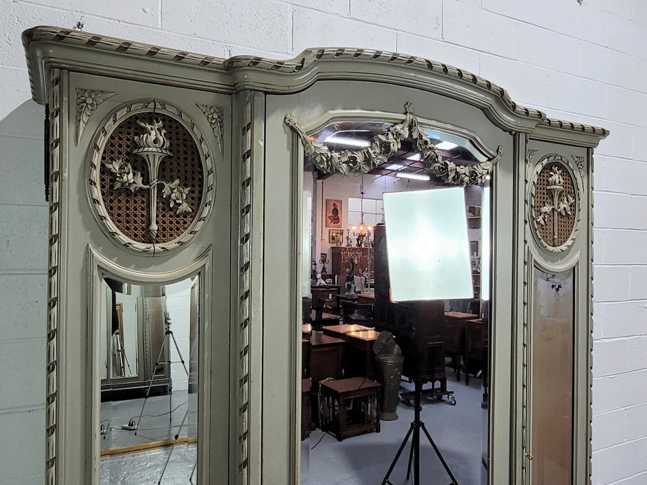 Antique French Three Door Louis Xl Style Painted Armoire | Antique & Vintage | Moonee Ponds Antiques | Australia Wide Delivery