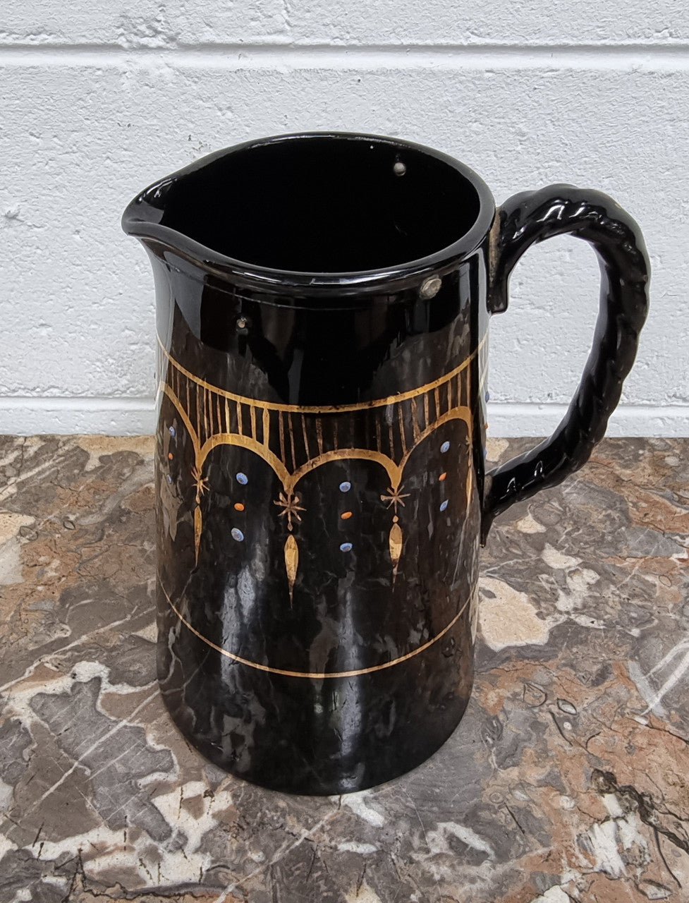 Victorian Black Decorative Jug | Antique & Vintage | Moonee Ponds Antiques | Australia Wide