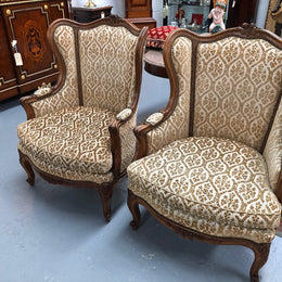 Stunning Pair Of French Wing Back Chairs