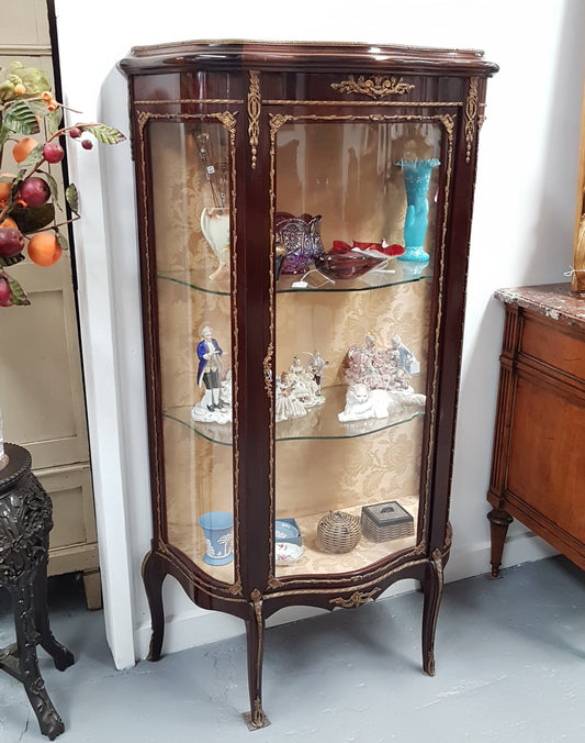 French Louis XV Style Mahogany Vitrine