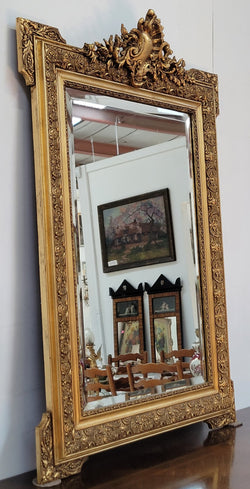 French 19th Century Gilt Over Mantle Mirror with Beveled Glass | Antique & Vintage | Moonee Ponds Antiques | Australia Wide Delivery