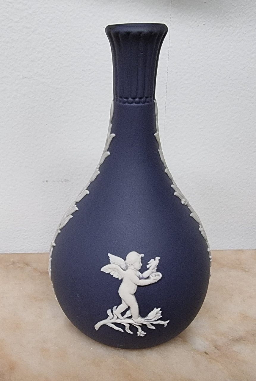 Wedgwood Blue & White Jasper Ware Bud Vase | Antique & Vintage | Moonee Ponds Antiques | Australia Wide Delivery