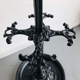 Antique French Cast Iron Coat Stand Painted Black