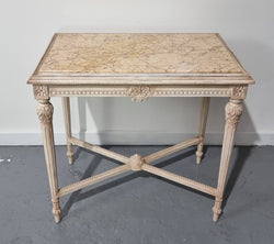 Louis XVI Painted & Marble Top Console Table With Two Drawers | Antique & Vintage | Moonee Ponds Antiques | Australia Wide Delivery