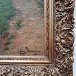 Large Signed Oil Painting On Canvas