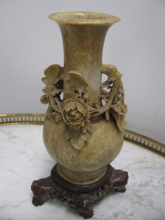 Chinese Carved Soap Stone Vase