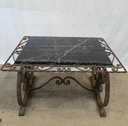 French Portoro Marble Top Wrought Iron Coffee Table | Antique & Vintage | Moonee Ponds Antiques | Australia Wide Delivery